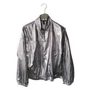 Forever 21 Reflective Half Zip Jacket in Metallic